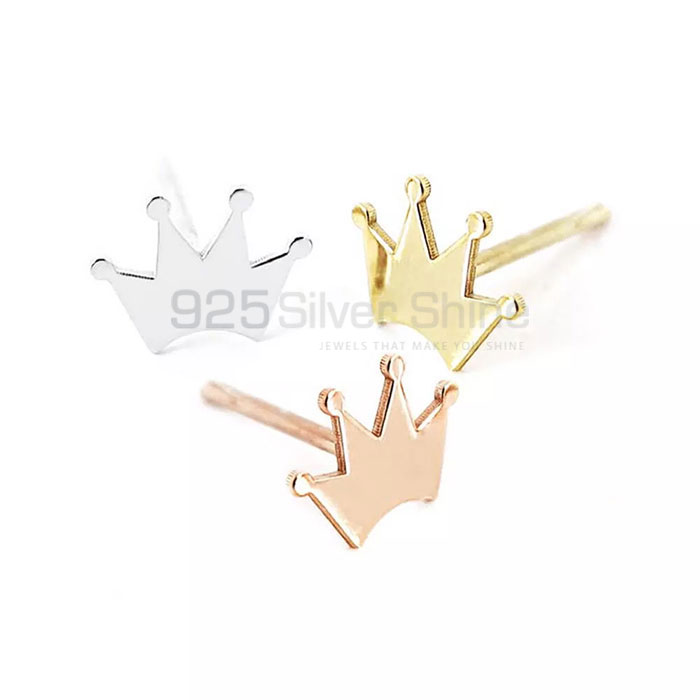 Beauty Minimalist Crown Earrings In Sterling Silver CRME82