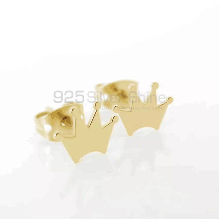Beauty Minimalist Crown Earrings In Sterling Silver CRME82_0