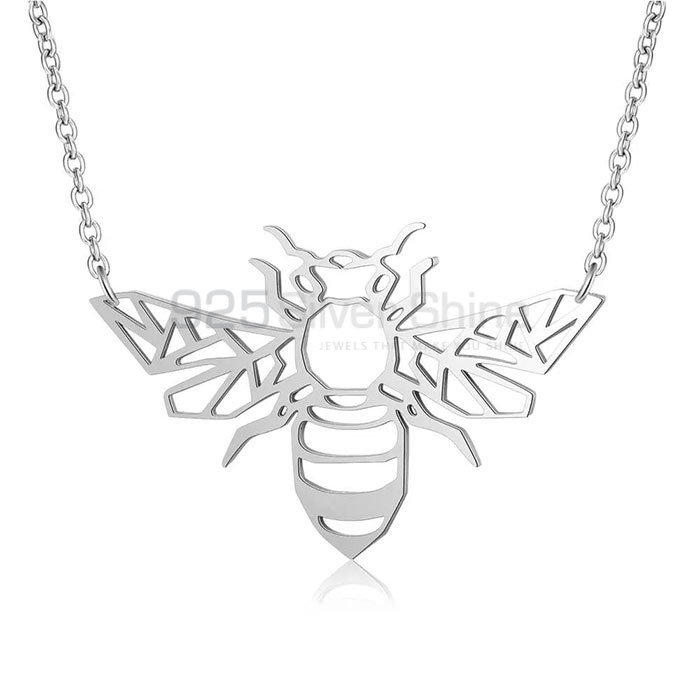 Bee Necklace, Animal Minimalist Necklace In 925 Sterling Silver AMN239