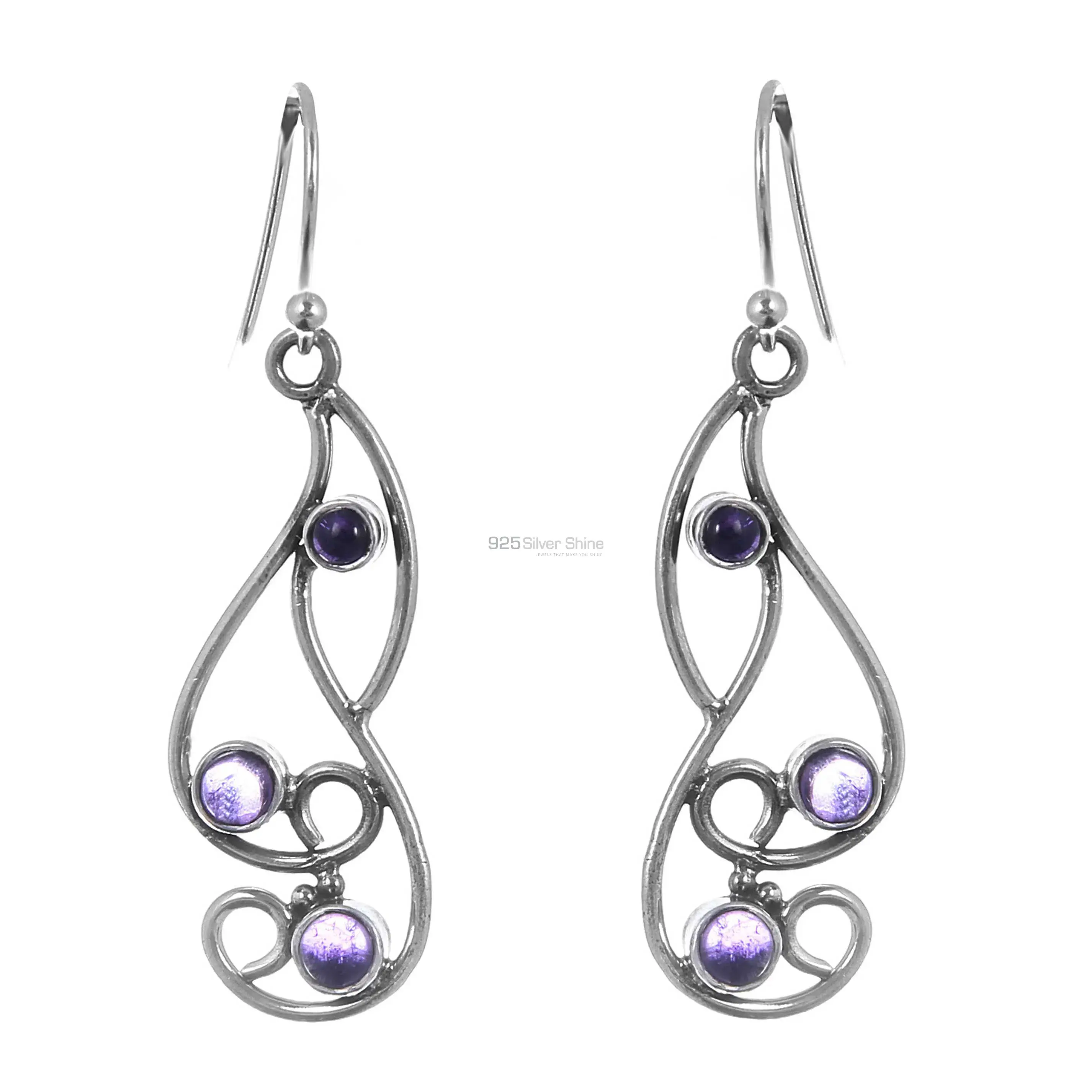 Amethyst Earring In Sterling Silver Jewelry 925SE159_1
