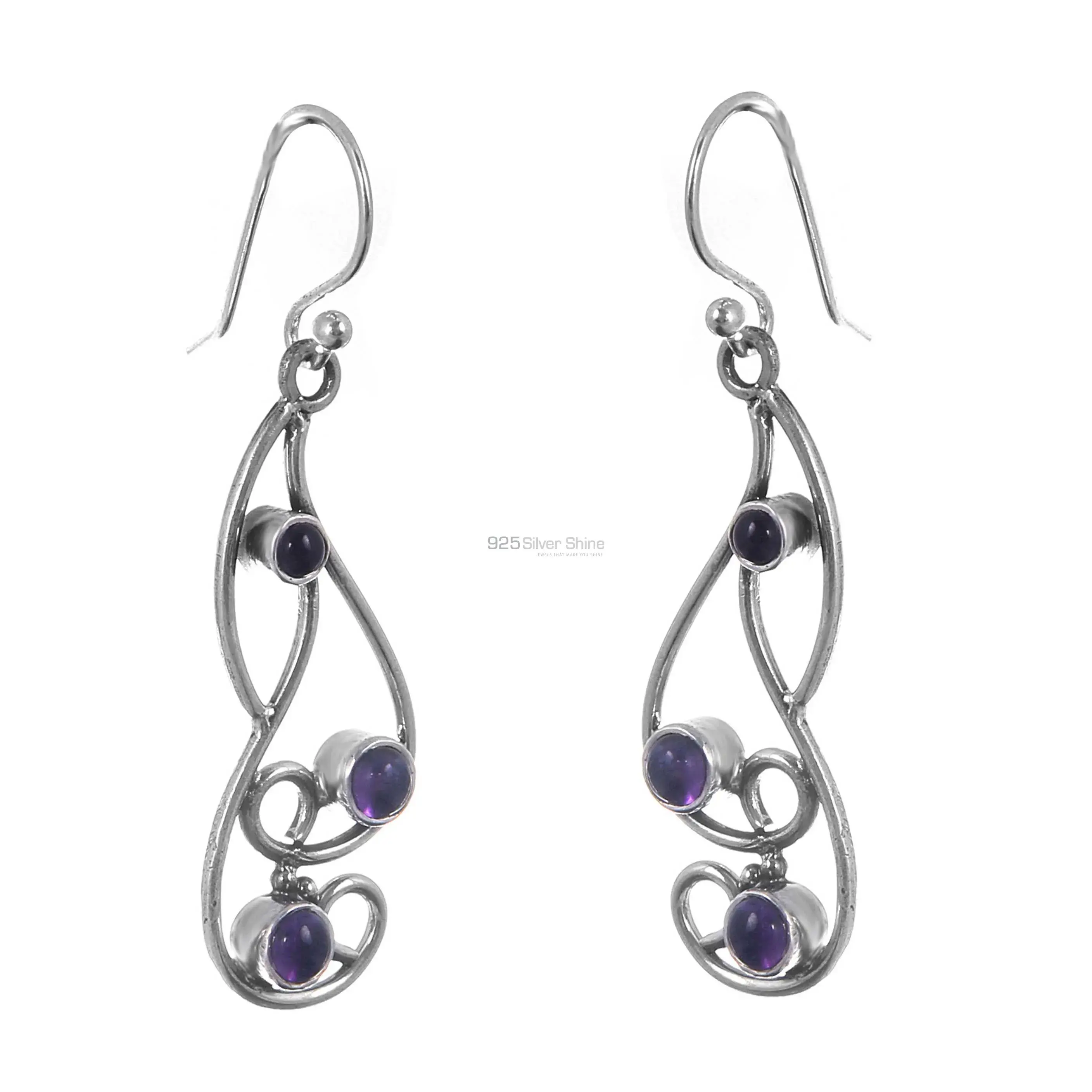 Amethyst Earring In Sterling Silver Jewelry 925SE159_2
