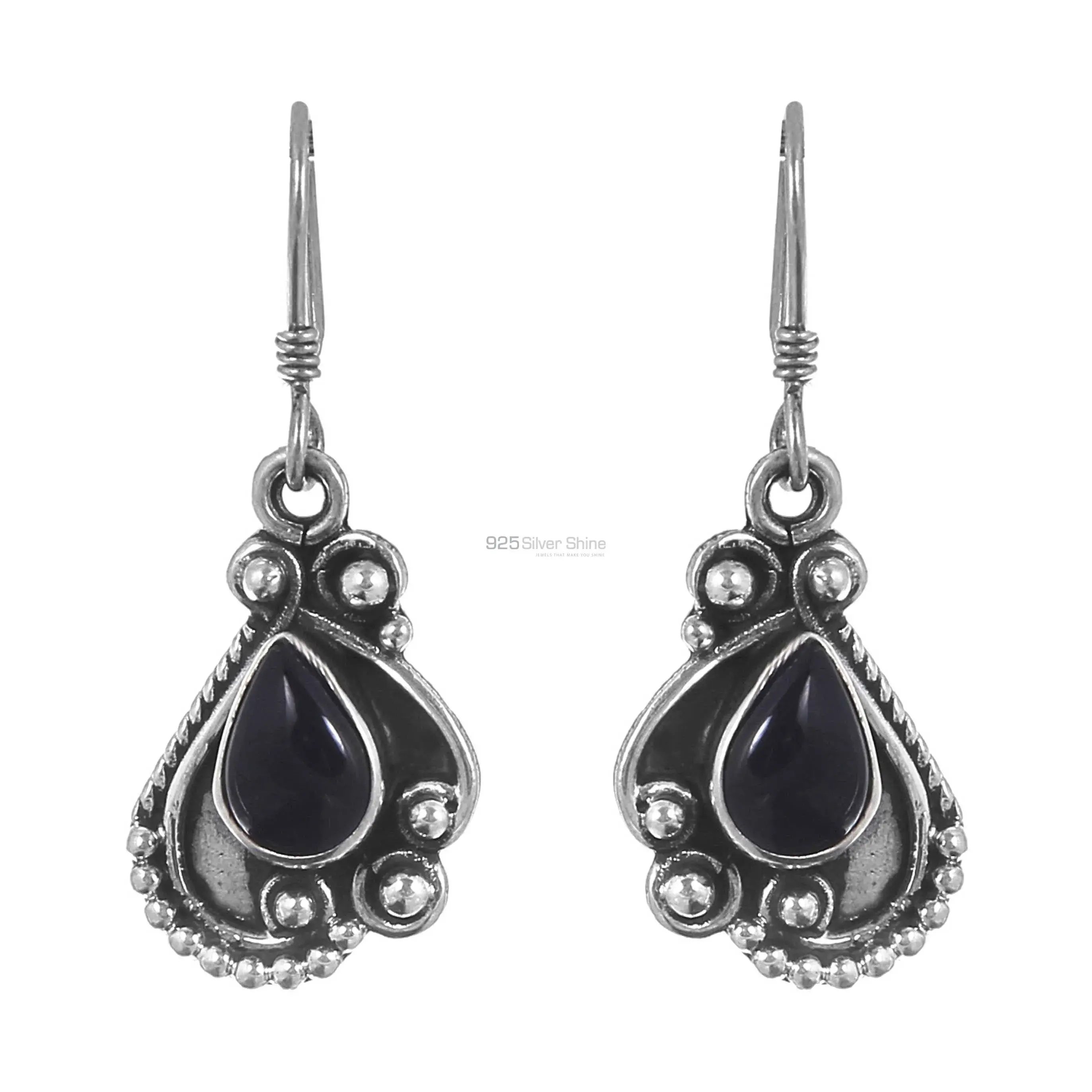 Best Buy Sterling Silver Earring In Black Onyx Gemstone Jewelry 925SE160