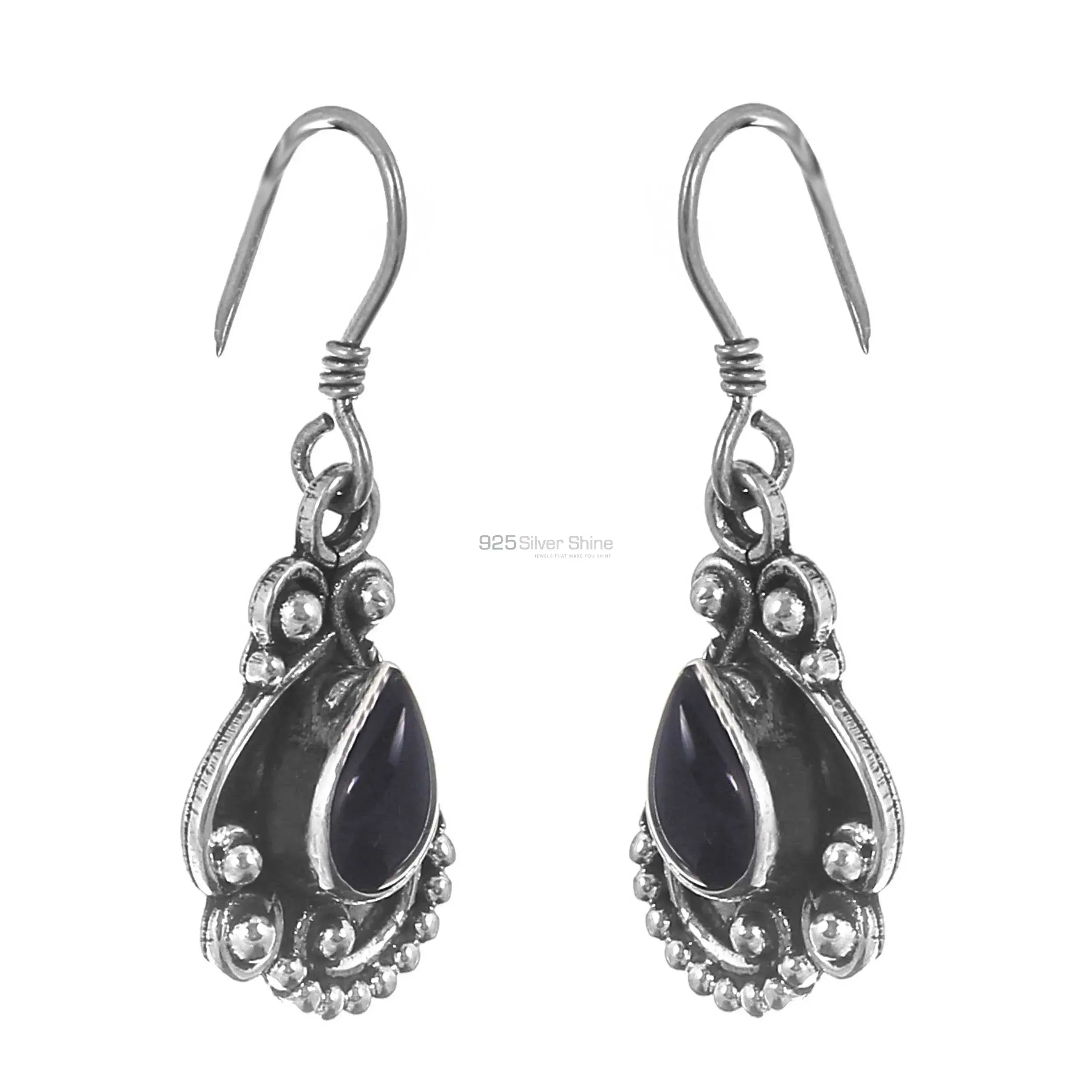 Best Buy Sterling Silver Earring In Black Onyx Gemstone Jewelry 925SE160_0