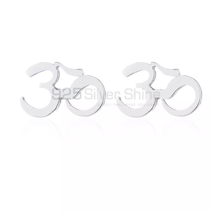 Om Symbol Stud Earring In Sterling Silver SMME556