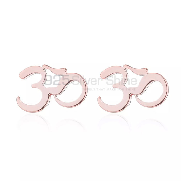 Best Collection Om Symbol Stud Earring In Sterling Silver SMME556_0