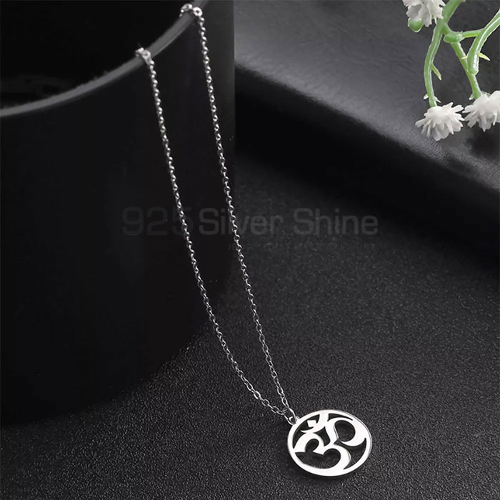 Best Collections Om Symbol Charm Necklace In 925 Silver SMMN568_2