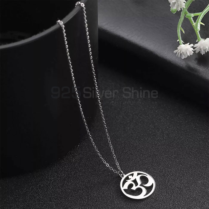 Om Symbol Charm Necklace In 925 Silver SMMN568_2