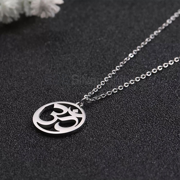 Best Collections Om Symbol Charm Necklace In 925 Silver SMMN568_3