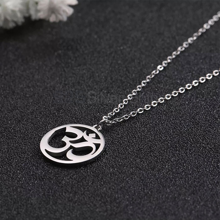 Om Symbol Charm Necklace In 925 Silver SMMN568_3