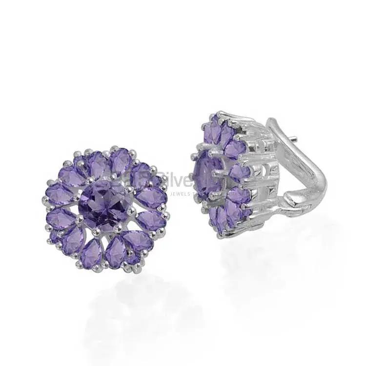 Best Design 925 Sterling Silver Earrings In Amethyst Gemstone Jewelry 925SE985_0