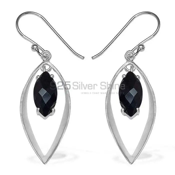 925 Sterling Silver Earrings In Black Onyx Gemstone Jewelry 925SE906_0