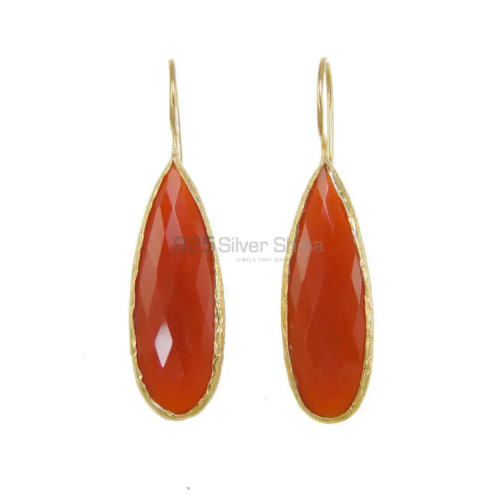 925 Sterling Silver Earrings In Carnelian Gemstone Jewelry 925SE1967_0