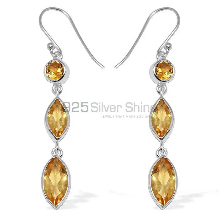 Best Design 925 Sterling Silver Earrings In Citrine Gemstone Jewelry 925SE1143