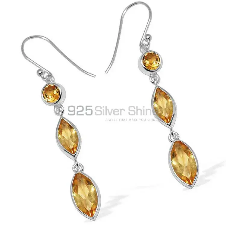 925 Sterling Silver Earrings In Citrine Gemstone Jewelry 925SE1143_1