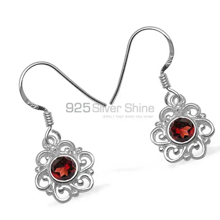 925 Sterling Silver Earrings In Garnet Gemstone Jewelry 925SE1064_1