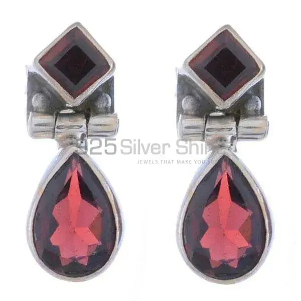 925 Sterling Silver Earrings In Garnet Gemstone Jewelry 925SE1213_0