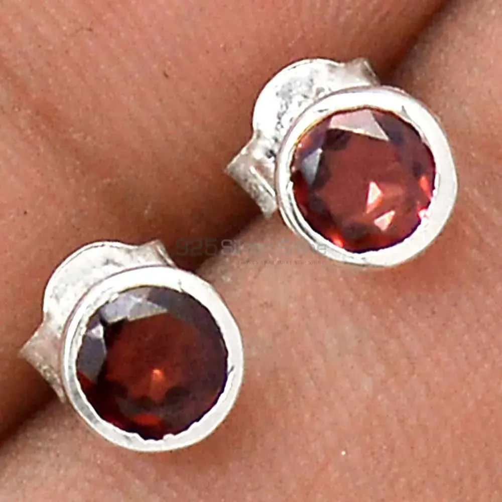 925 Sterling Silver Earrings In Garnet Gemstone Jewelry 925SE669_0