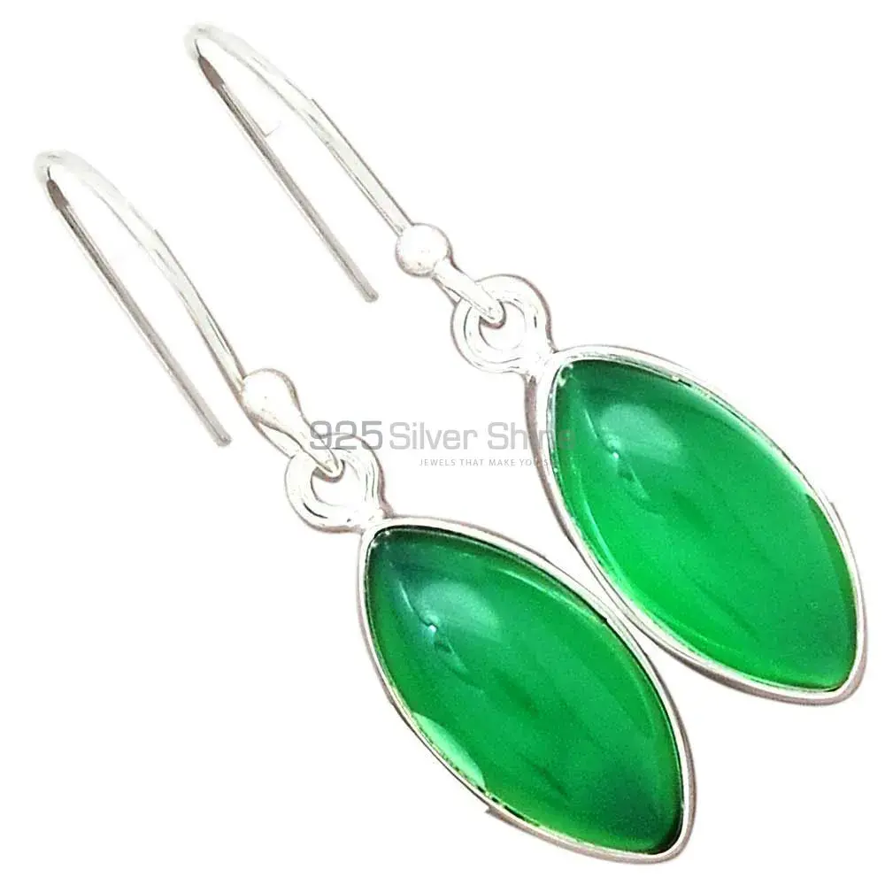 925 Sterling Silver Earrings In Green Onyx Gemstone Jewelry 925SE2226_2