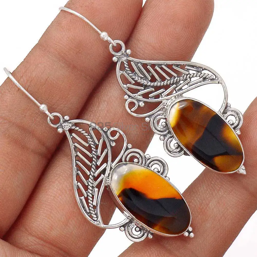 925 Sterling Silver Earrings In Montana Jasper Gemstone Jewelry 925SE2939_1