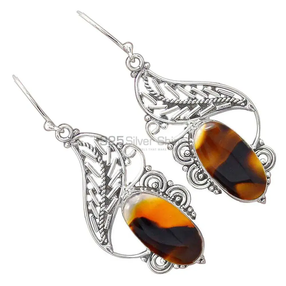 Best Design 925 Sterling Silver Earrings In Montana Jasper Gemstone Jewelry 925SE2939_1