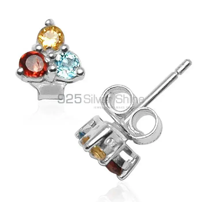 925 Sterling Silver Earrings In Multi Gemstone Jewelry 925SE748