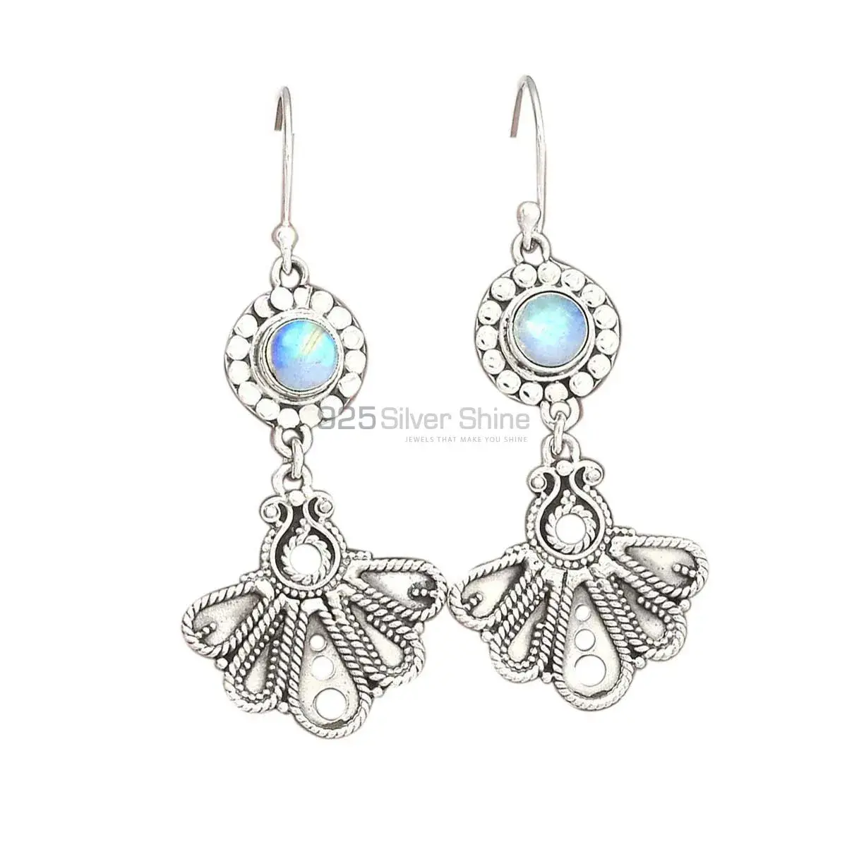 Best Design 925 Sterling Silver Earrings In Rainbow Moonstone Jewelry 925SE3097