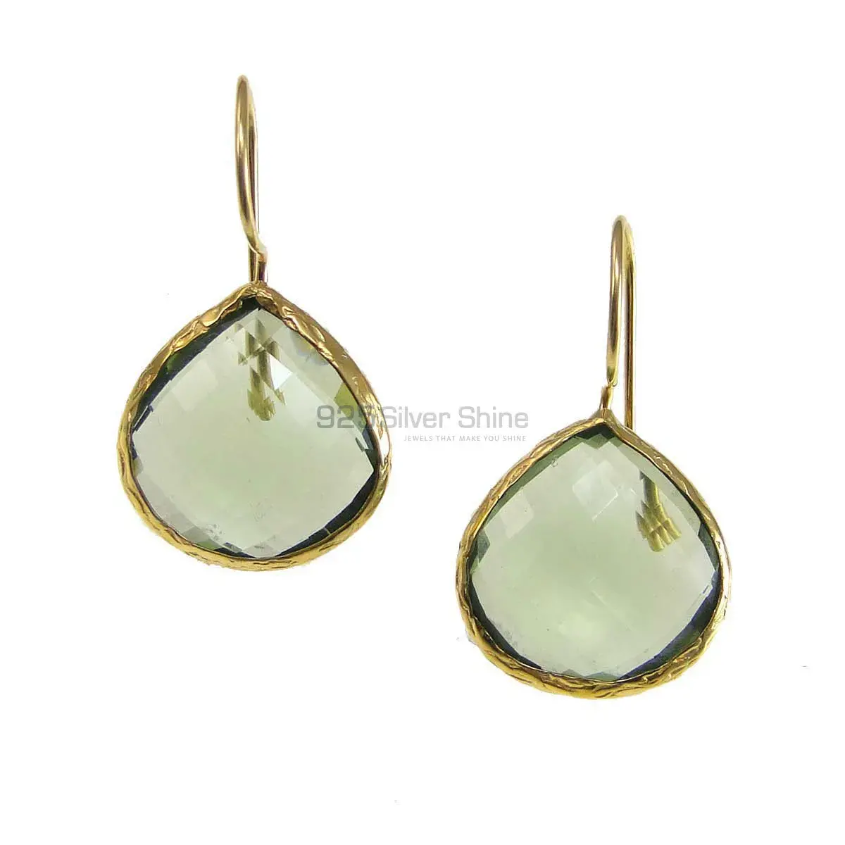 925 Sterling Silver Earrings In Brown Quartz Gemstone Jewelry 925SE1977_0