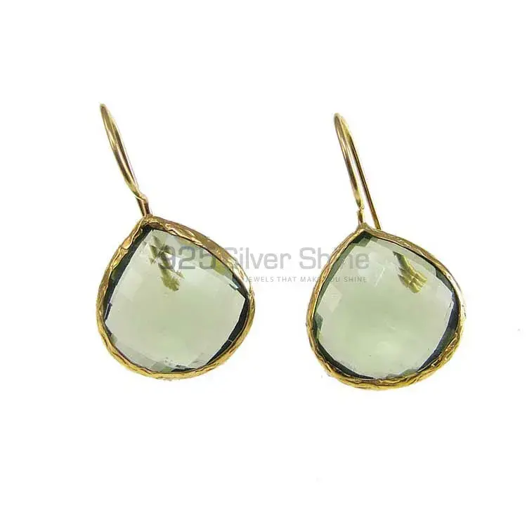Best Design 925 Sterling Silver Earrings Wholesaler In Brown Quartz Gemstone Jewelry 925SE1977_0