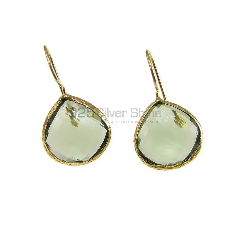 925 Sterling Silver Earrings In Brown Quartz Gemstone Jewelry 925SE1977_1