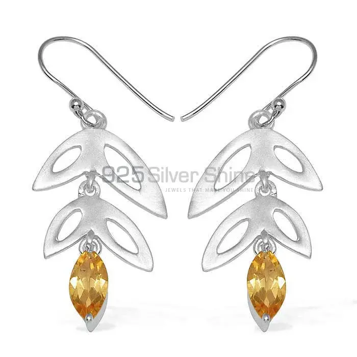 925 Sterling Silver Earrings In Citrine Gemstone Jewelry 925SE758_0