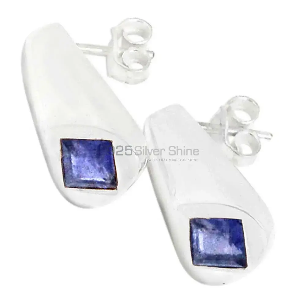 Best Design 925 Sterling Silver Earrings Wholesaler In Iolite Gemstone Jewelry 925SE442