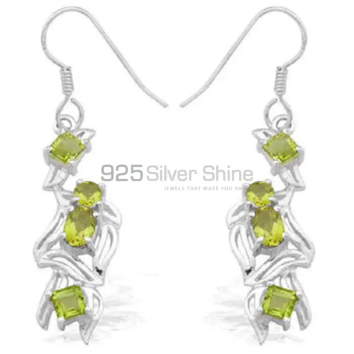 Best Design 925 Sterling Silver Earrings Wholesaler In Peridot Gemstone Jewelry 925SE916