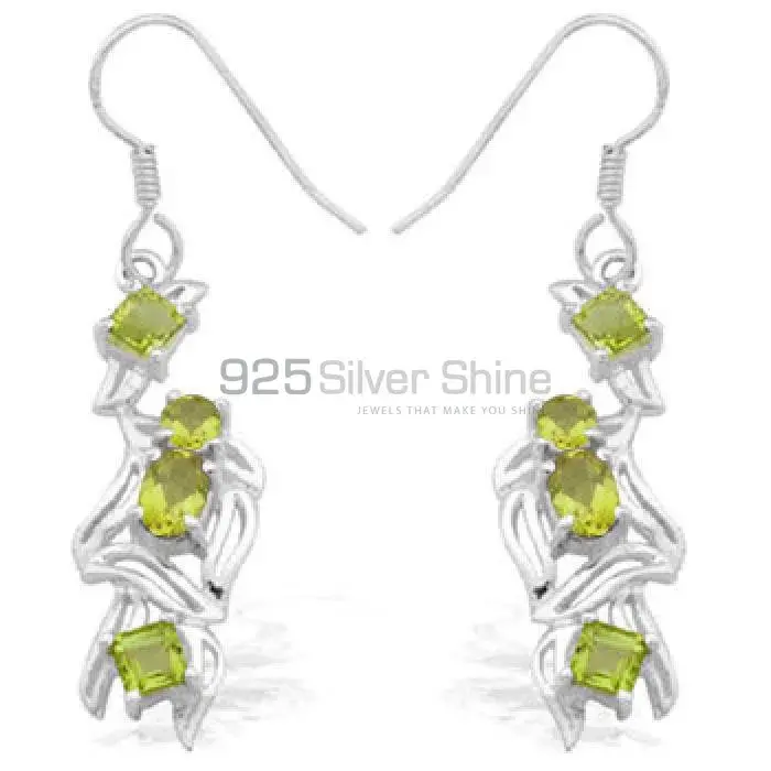 925 Sterling Silver Earrings In Peridot Gemstone Jewelry 925SE916