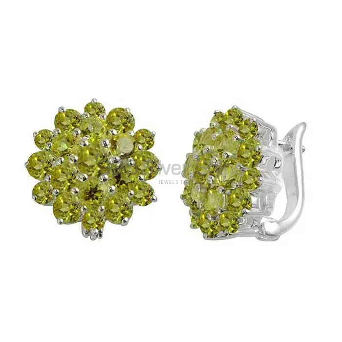 Best Design 925 Sterling Silver Earrings Wholesaler In Peridot Gemstone Jewelry 925SE995
