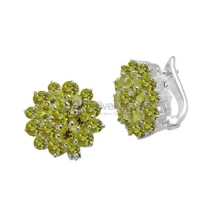Best Design 925 Sterling Silver Earrings Wholesaler In Peridot Gemstone Jewelry 925SE995_0