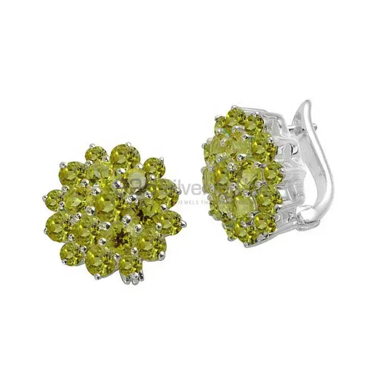 925 Sterling Silver Earrings In Peridot Gemstone Jewelry 925SE995_1