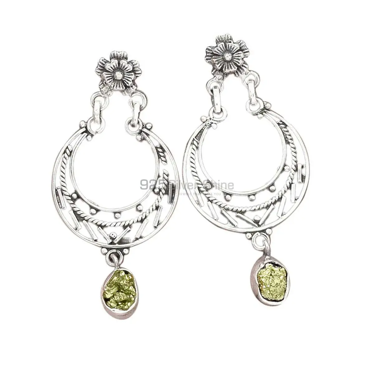 Best Design 925 Sterling Silver Earrings Wholesaler In Pyrite Druzy Gemstone Jewelry 925SE3107