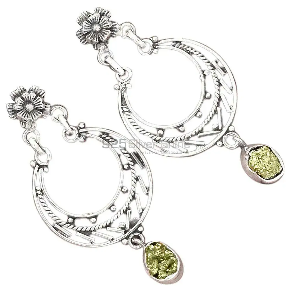 925 Sterling Silver Earrings In Pyrite Druzy Gemstone Jewelry 925SE3107_1