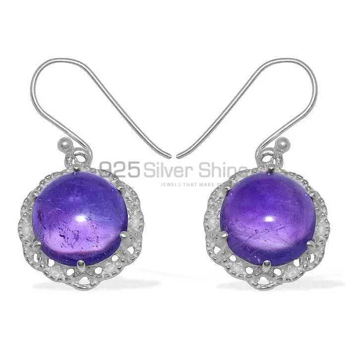 Best Design 925 Sterling Silver Handmade Earrings Exporters In Amethyst Gemstone Jewelry 925SE847