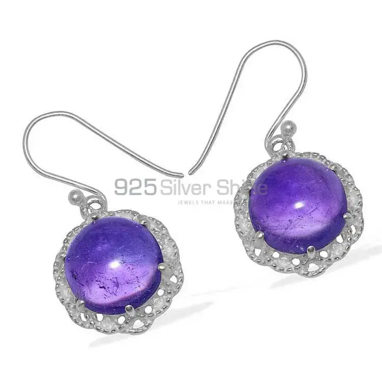 925 Sterling Silver Handmade Earrings In Amethyst Gemstone Jewelry 925SE847_1