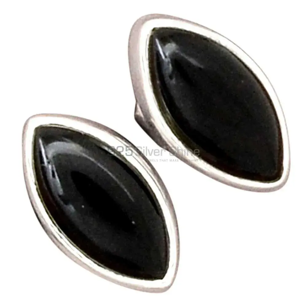 Best Design 925 Sterling Silver Handmade Earrings Exporters In Black Onyx Gemstone Jewelry 925SE2709_2