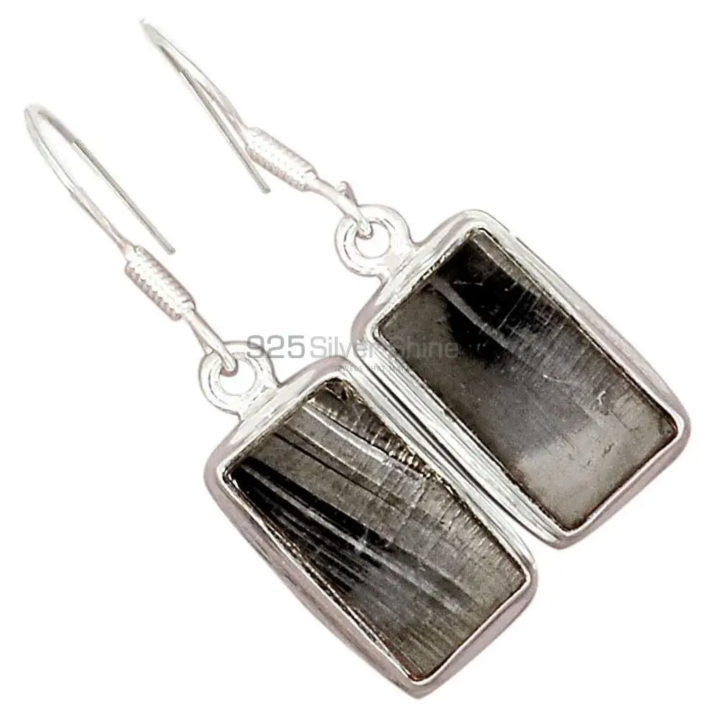 925 Sterling Silver Handmade Earrings In Black Tourmaline Gemstone Jewelry 925SE2562_8