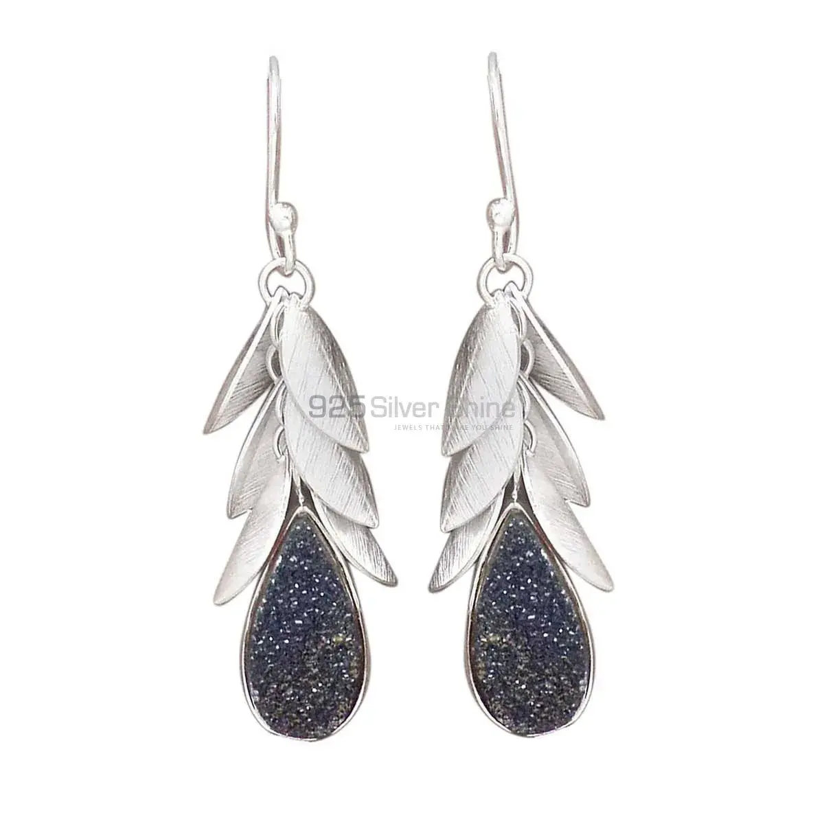 Best Design 925 Sterling Silver Handmade Earrings Exporters In Druzy Gemstone Jewelry 925SE3038