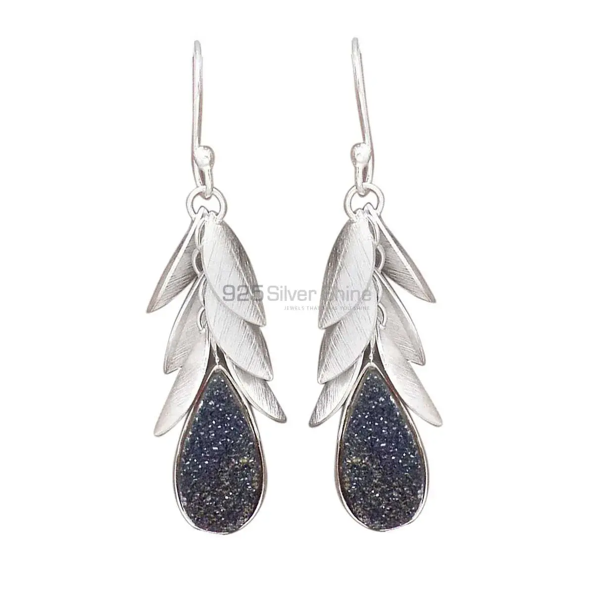 925 Sterling Silver Handmade Earrings In Druzy Gemstone Jewelry 925SE3038_0