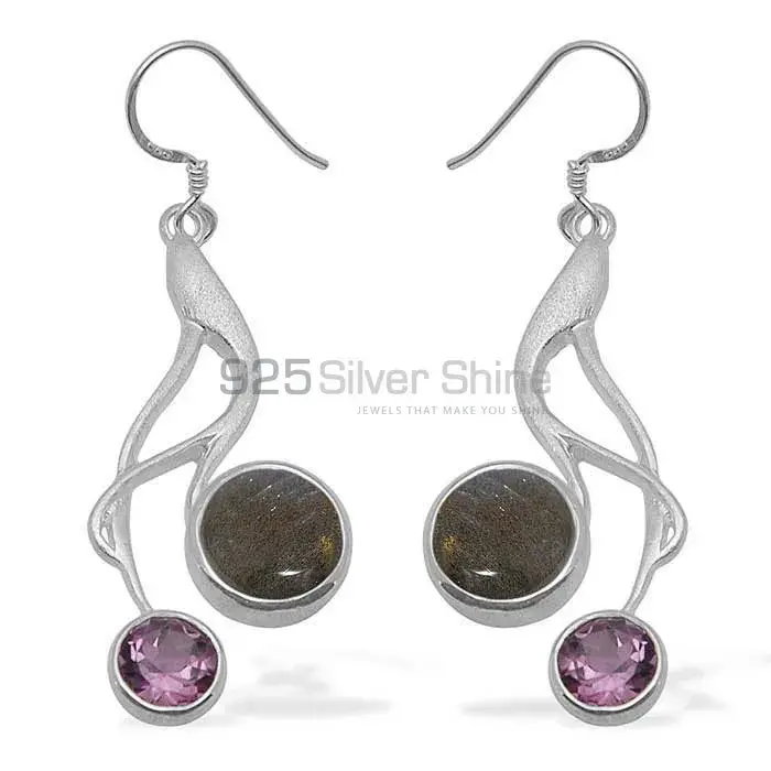 Best Design 925 Sterling Silver Handmade Earrings Exporters In Multi Gemstone Jewelry 925SE1084