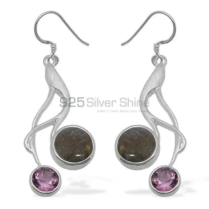 925 Sterling Silver Handmade Earrings In Multi Gemstone Jewelry 925SE1084_0