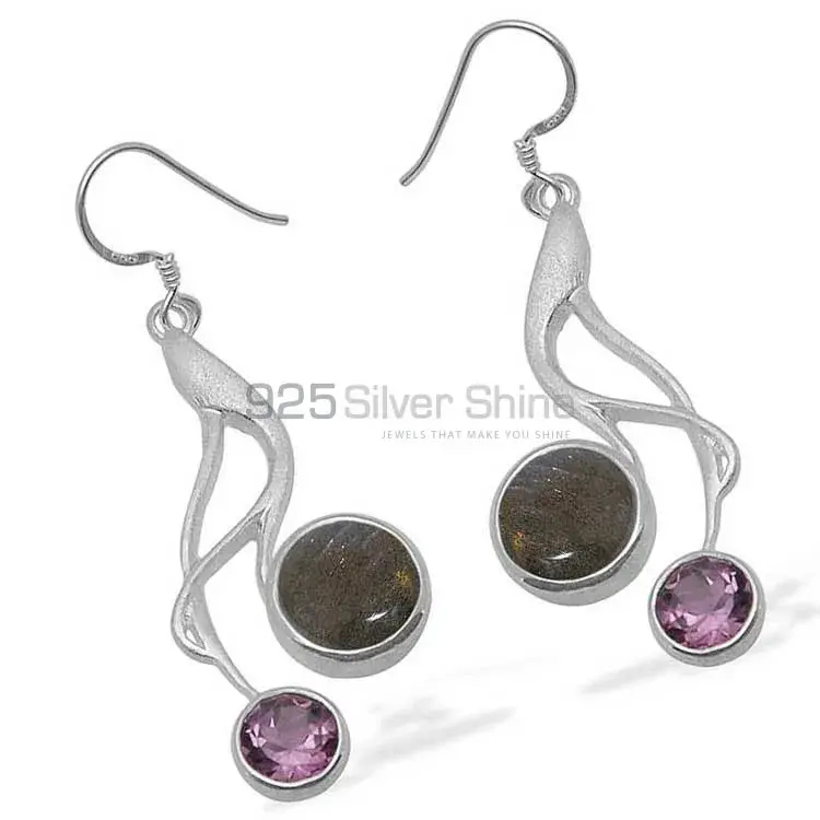 925 Sterling Silver Handmade Earrings In Multi Gemstone Jewelry 925SE1084_1