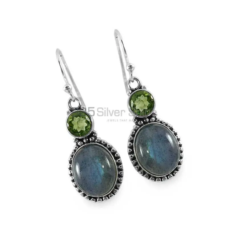 925 Sterling Silver Handmade Earrings In Multi Gemstone Jewelry 925SE1312_1