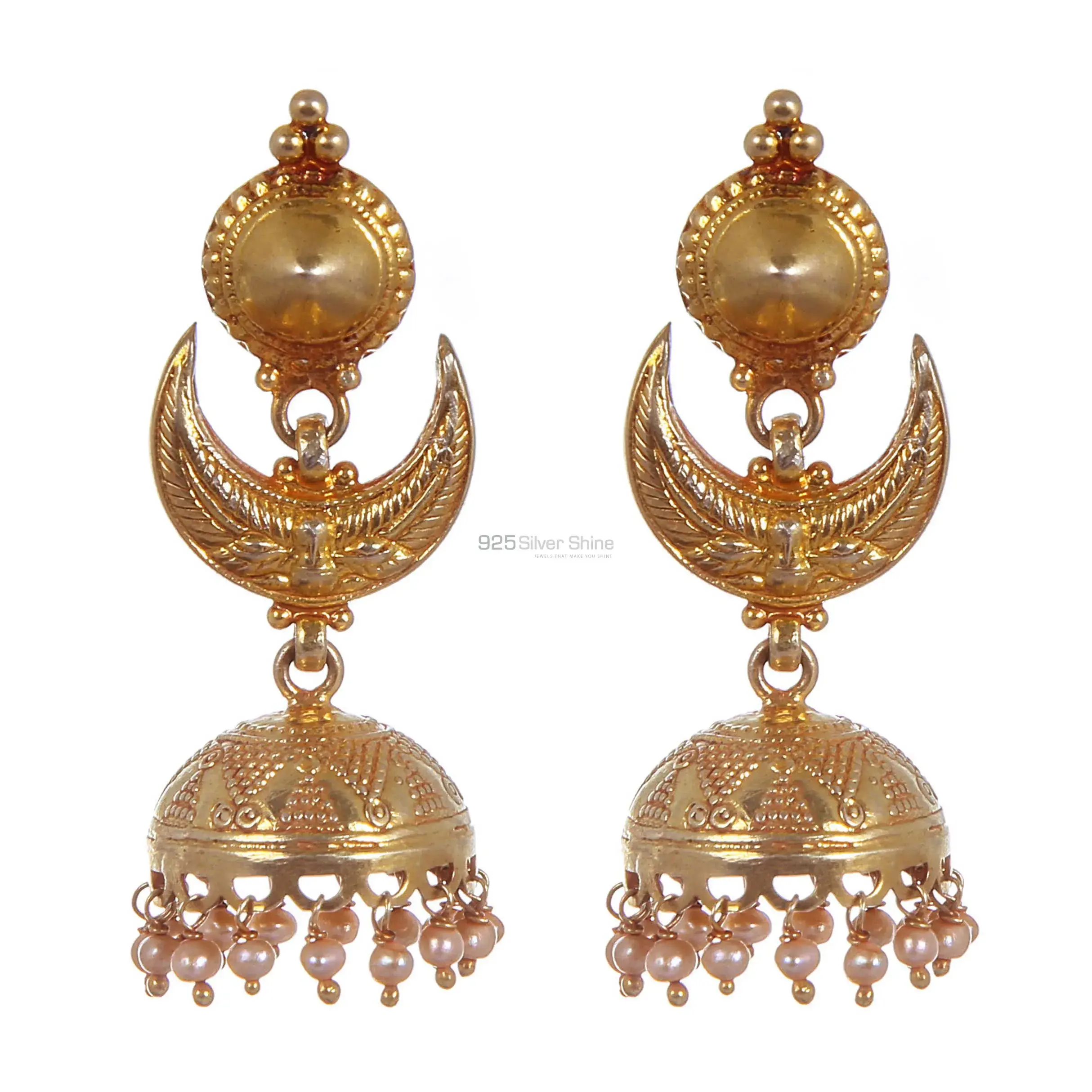 925 Sterling Silver Handmade Earrings In Pearl Gemstone Jewelry 925SE294_1