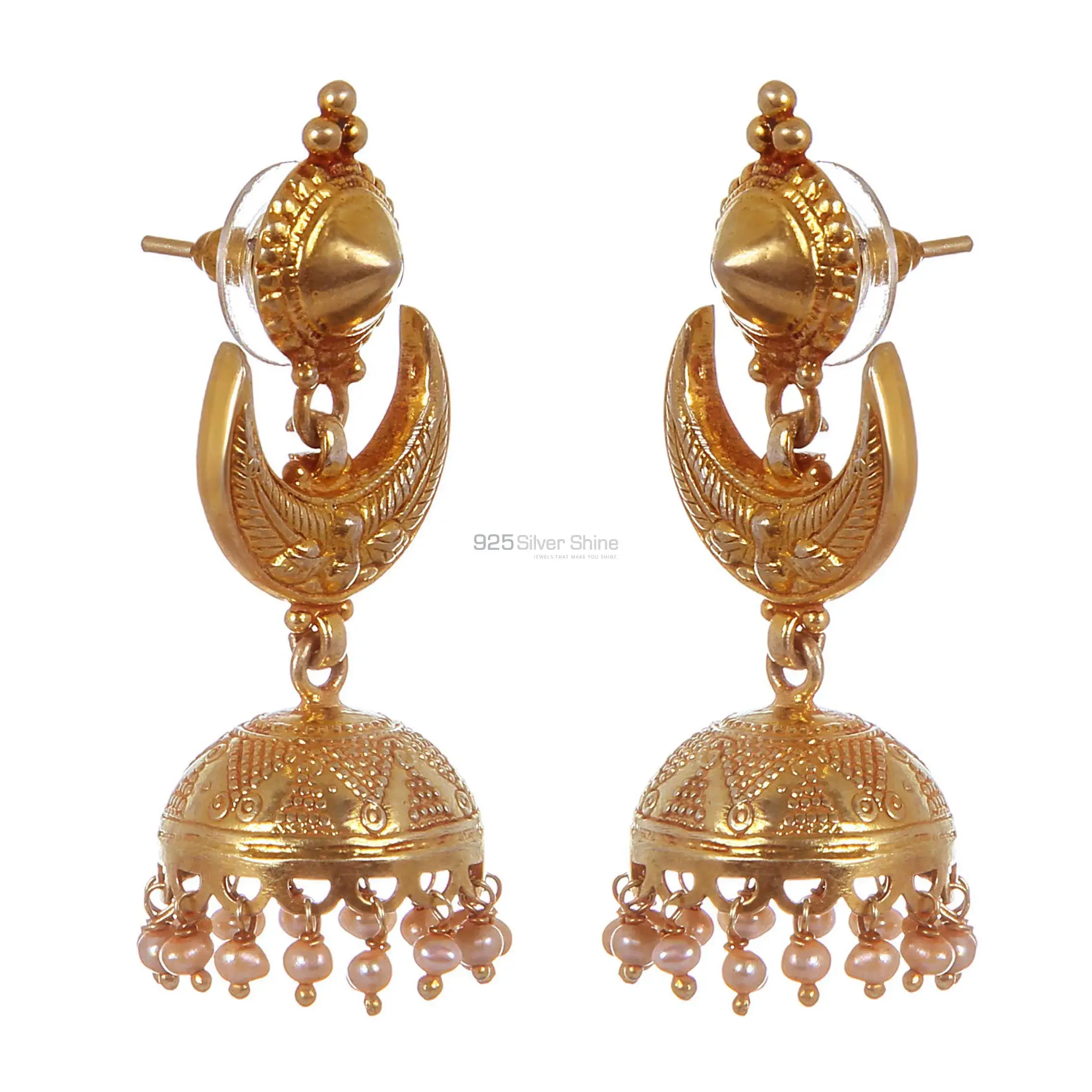 925 Sterling Silver Handmade Earrings In Pearl Gemstone Jewelry 925SE294_2